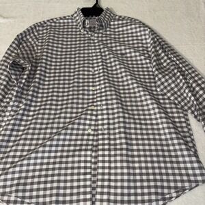 Brooks Brothers Non Iron Shirt Mens L Brown Gingham Check Supima